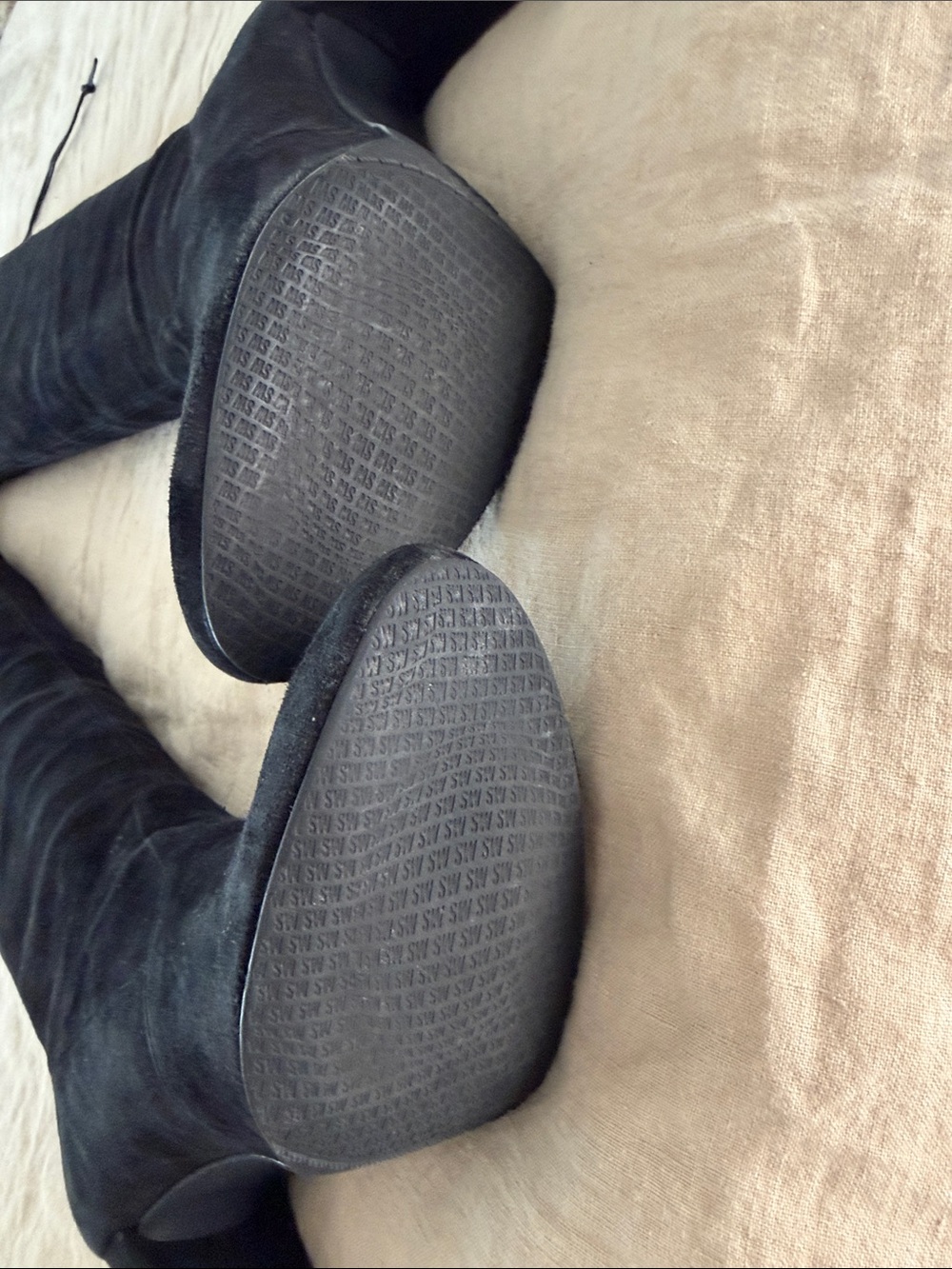 Stuart Weitzman Black Suede Over-the-Knee Heeled Boots - Picture 4 of 4